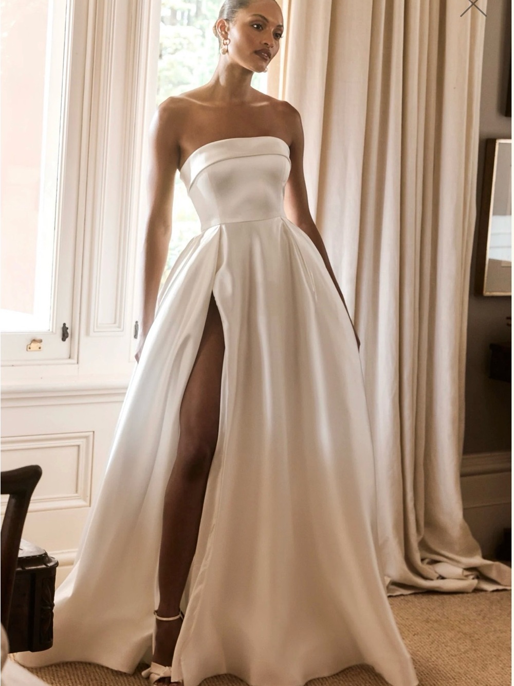 Strapless Wedding Dress with High Slit from Meshki